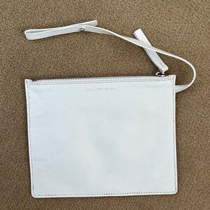Alexander McQueen White Leather Wristlet Pouch